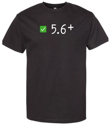 5.6+ Black T Shirt