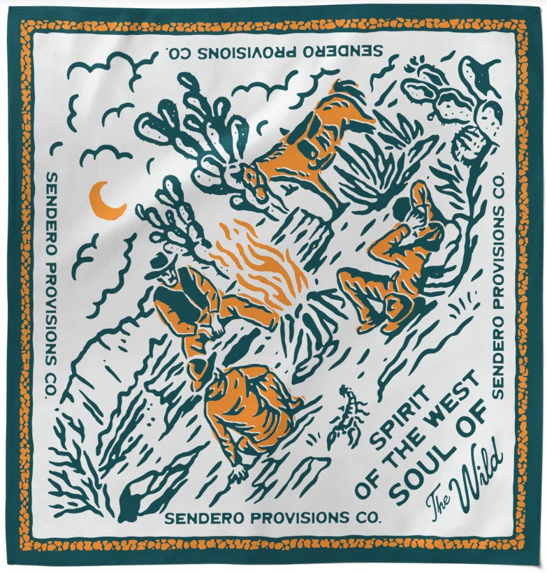 Cowboy Campfire Bandana - Green