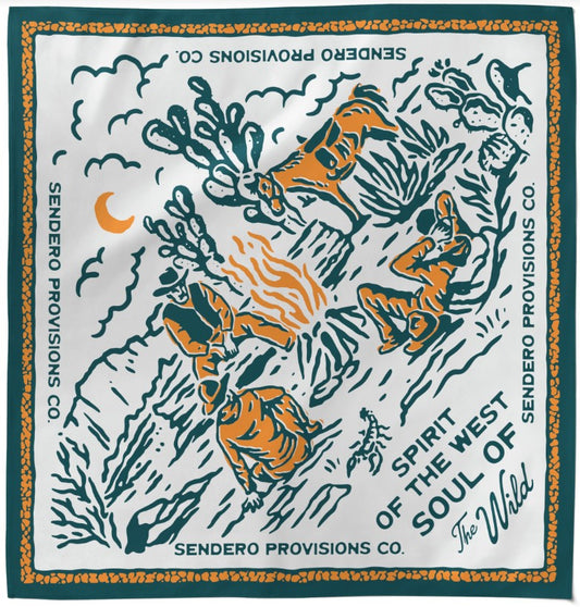 Cowboy Campfire Bandana - Green