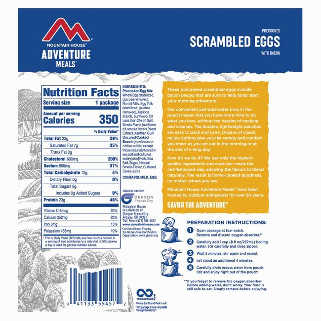Mountain House - Precooked Eggs w/ Bacon