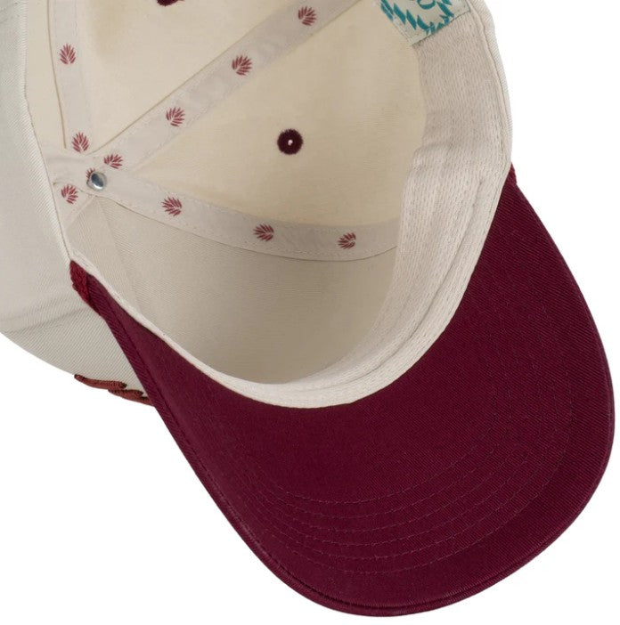 Cowboy Hat - Cream/Maroon