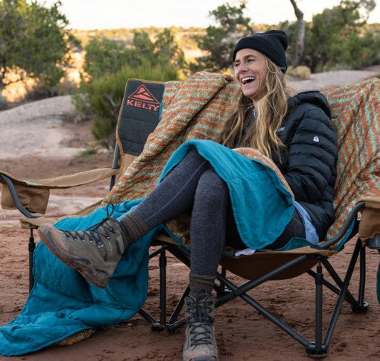 Biggie Blanket - Stormy Blue/Melted Stripes