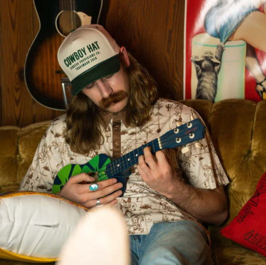 Cowboy Hat - Cream/Green