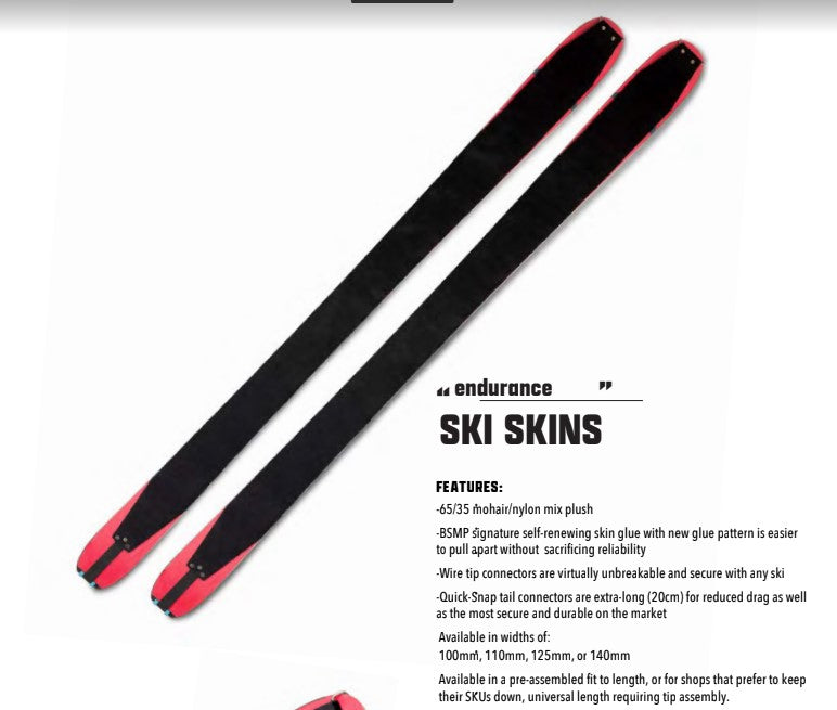 110 Medium Mohair Ski Skins - Skis 161-180cm