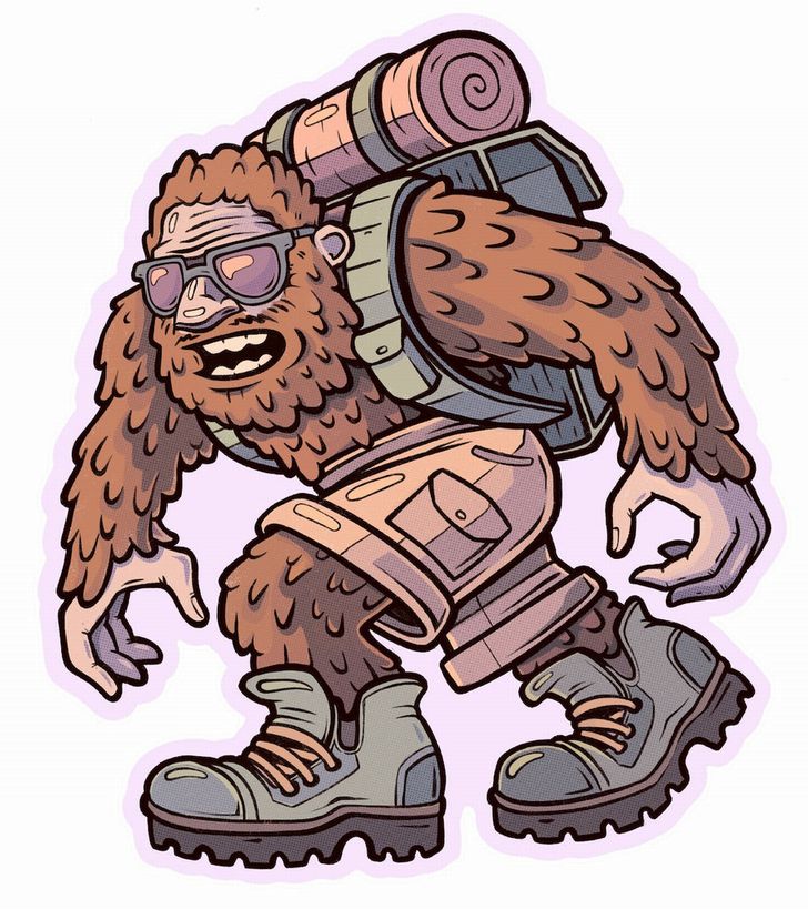Sasquatch Camping Sticker