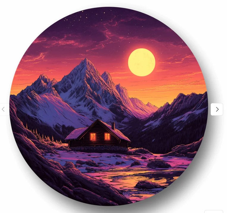 Winter Cabin Sunset