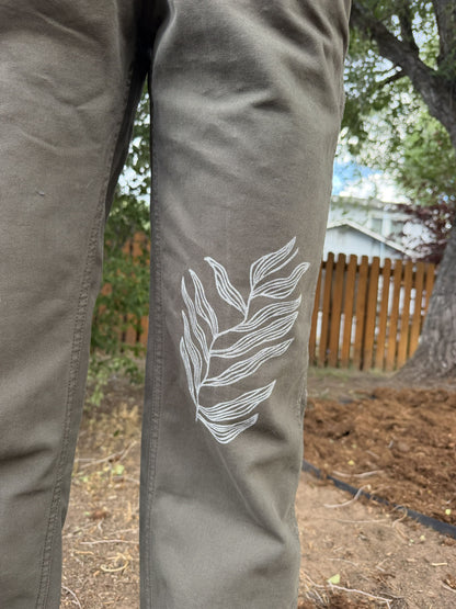 Hand Printed Linocut Overalls