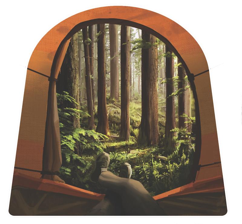 Tent View Forest Sticker